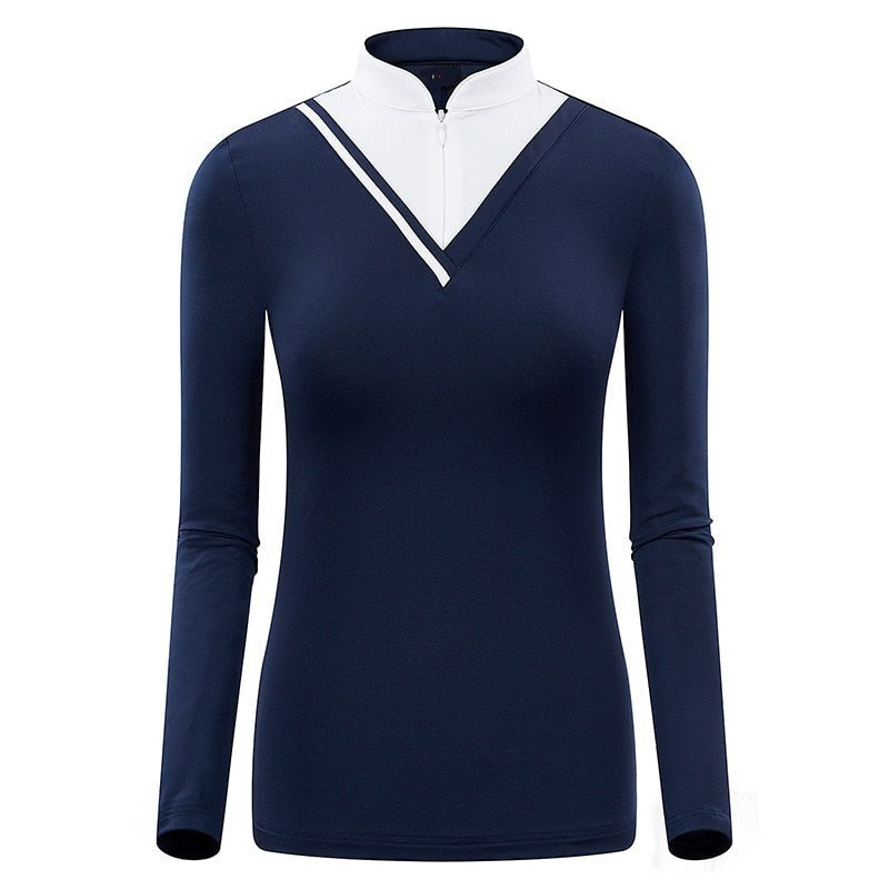 High Neck Zipper Elastic Sweatshirt