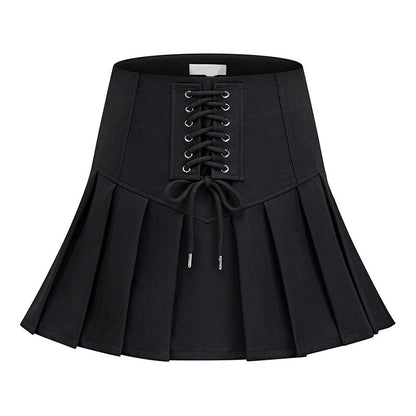 Solid Color High Waist Skirt