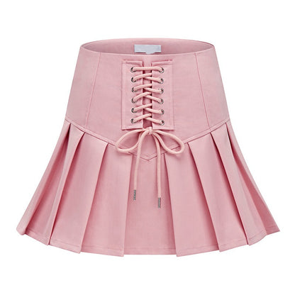 Solid Color High Waist Skirt